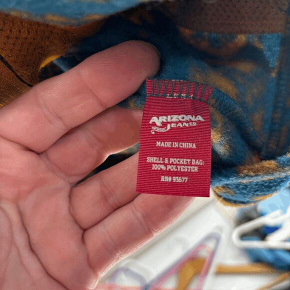 Arizona Jeans Full Zip Fleece Jacket Southwestern Aztec Geometric Style Size L - Picture 5 of 6